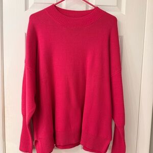 Vibrant Pink Crew Neck Sweater